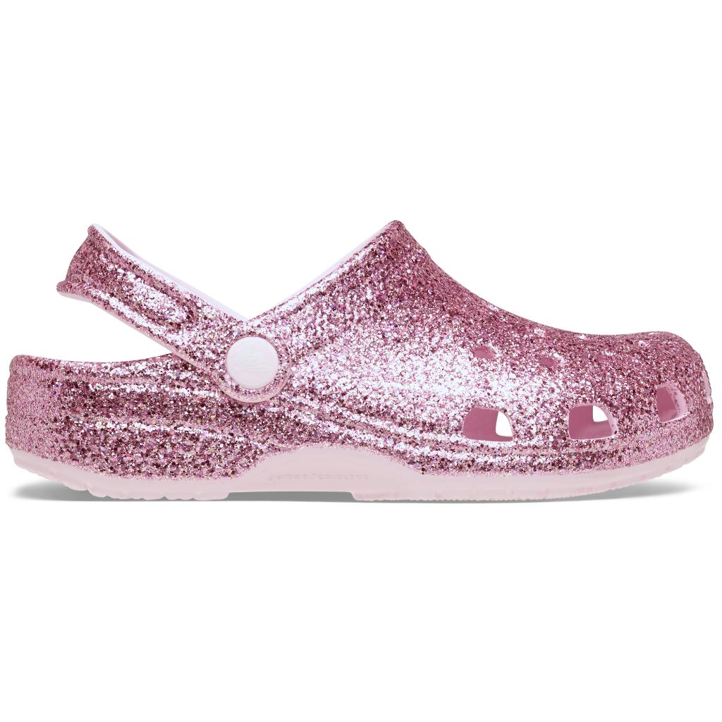Crocs Classic Chunky Glitter Clog Toddlers (Pink Milk)
