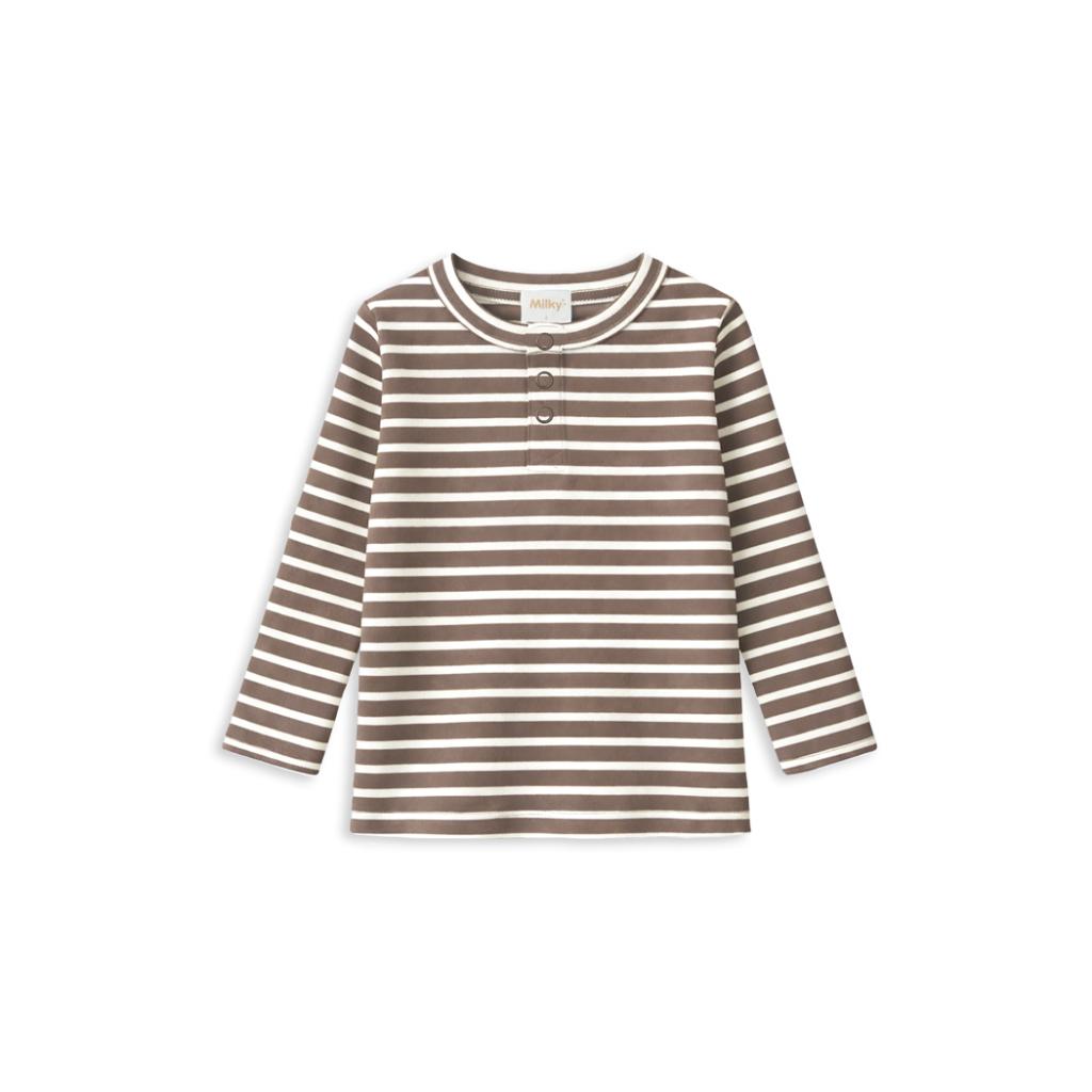 Milky Latte Stripe Henley