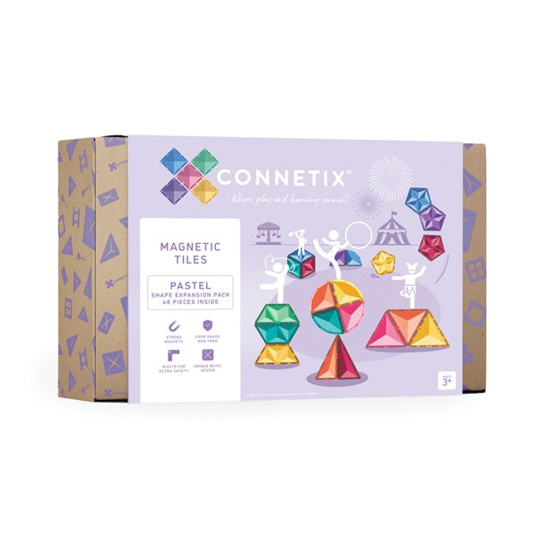 Connetix Tiles 48 Piece Shape Expansion Pack (Pastel)