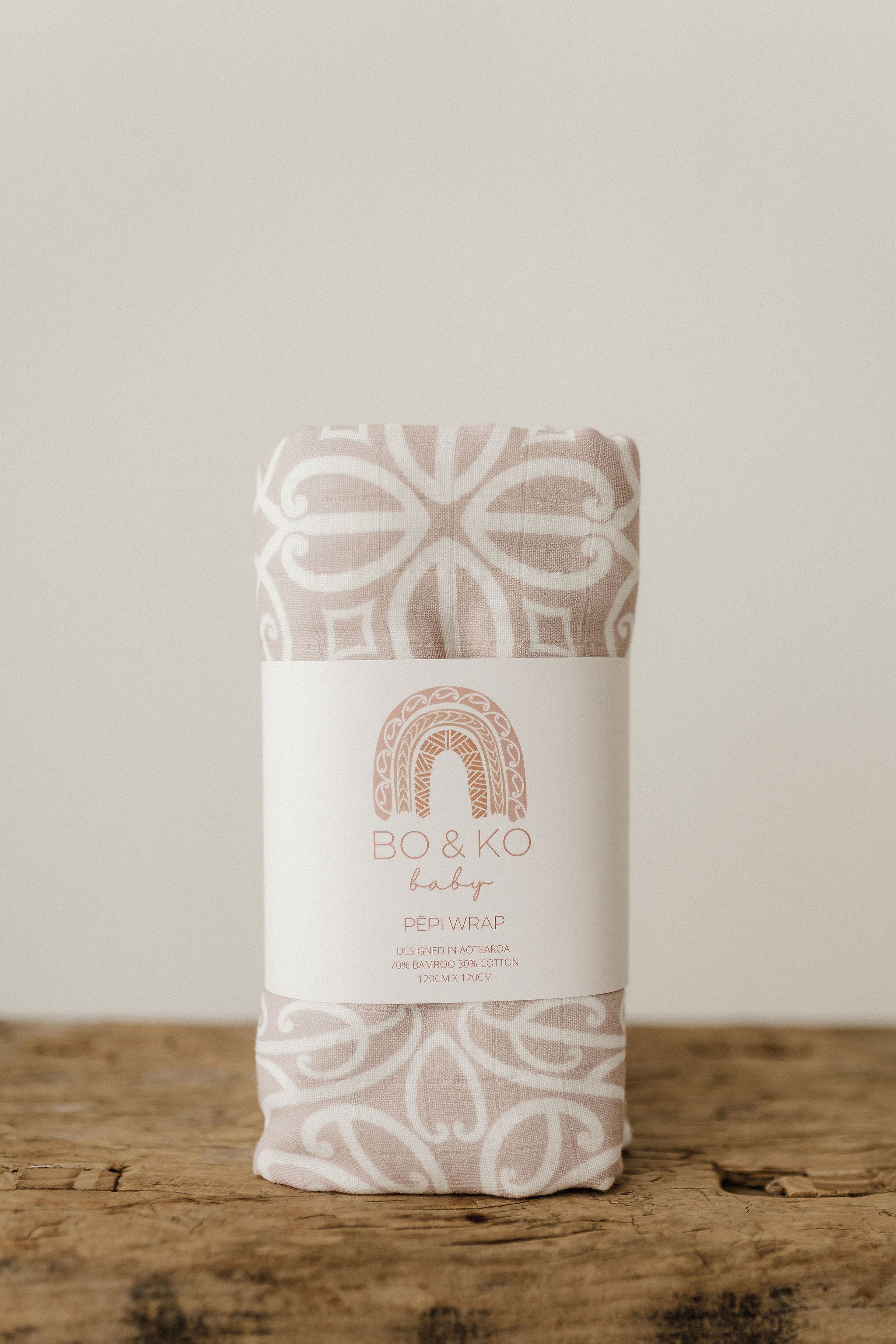 Bo & Ko Baby Koru Pepi Wrap (Mauve)