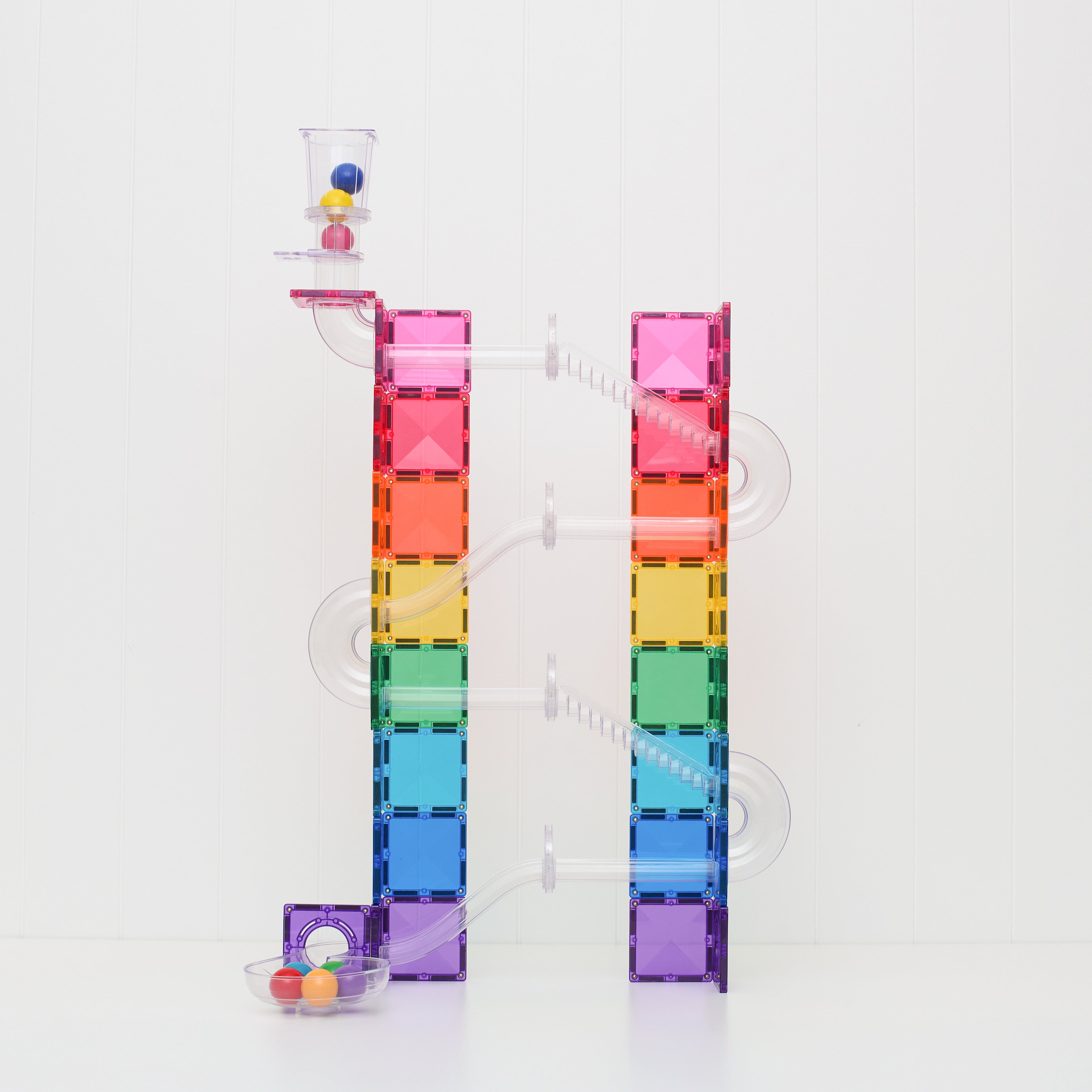 CONNETIX Magnetic Tiles Ball Run Set 114 Pieces (Bright)