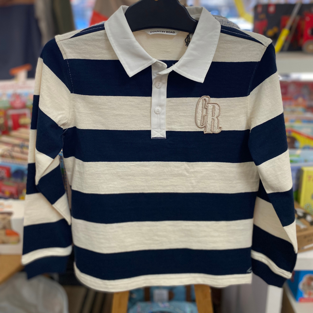 Country Road Block Stripe Rugby Top (Navy)