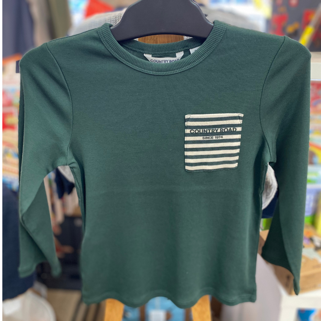 Country Road LS Pocket Tee (Forest)