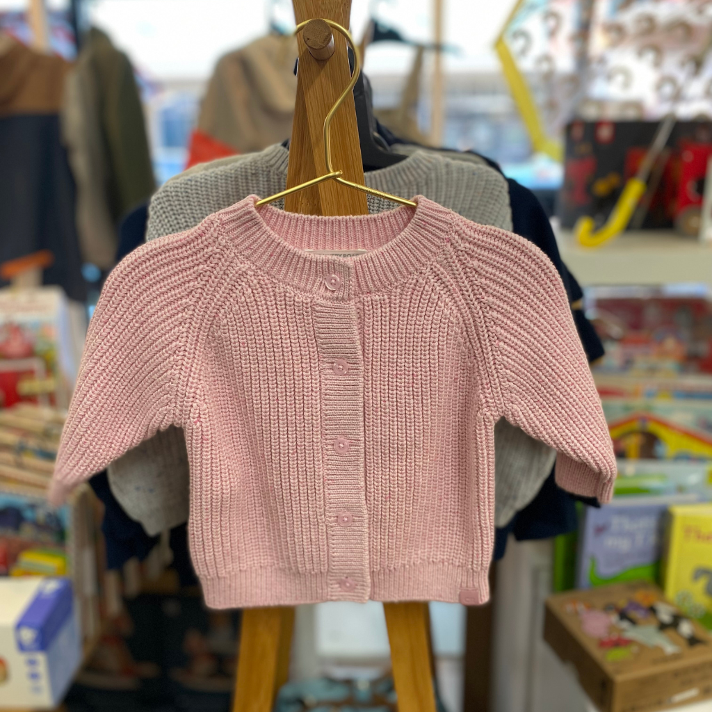 Country Road Rib Knit Cardigan (Mineral Pink)