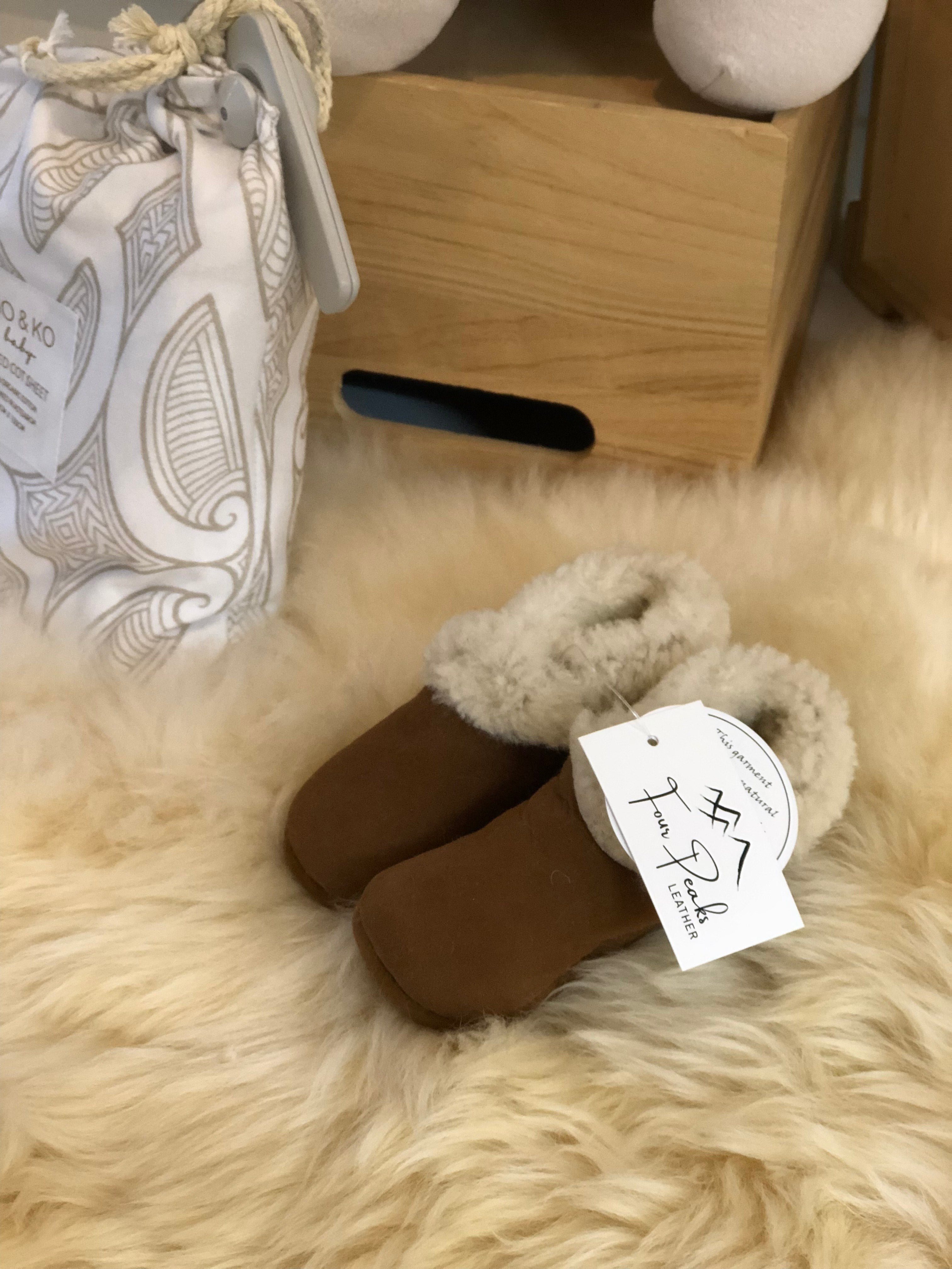 Four Peaks Leather Lambskin Booties (Tan)