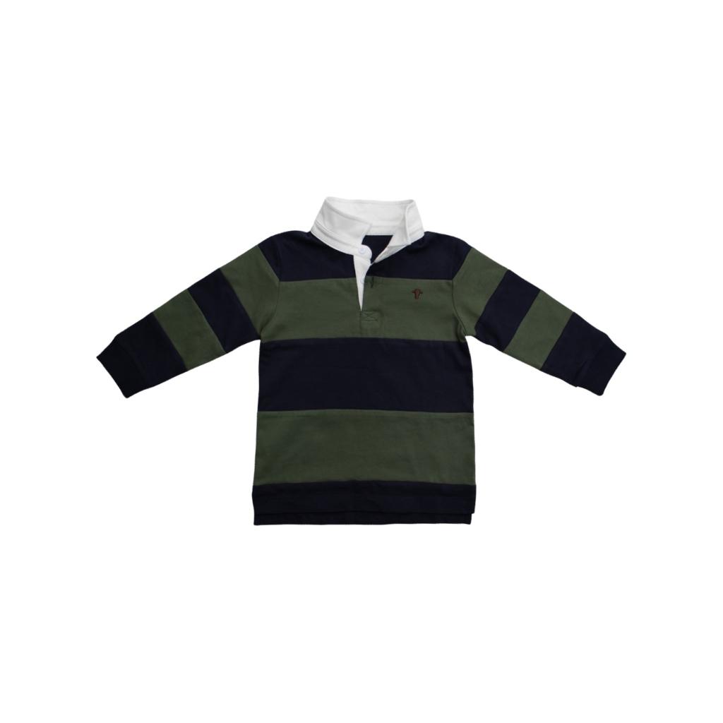 Jubee & Co Angus L/S Rugby Top (Green/Navy)
