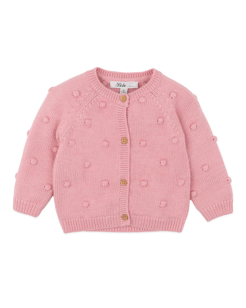 Bebe Charlie Bobble Knitted Cardigan (Blossom)