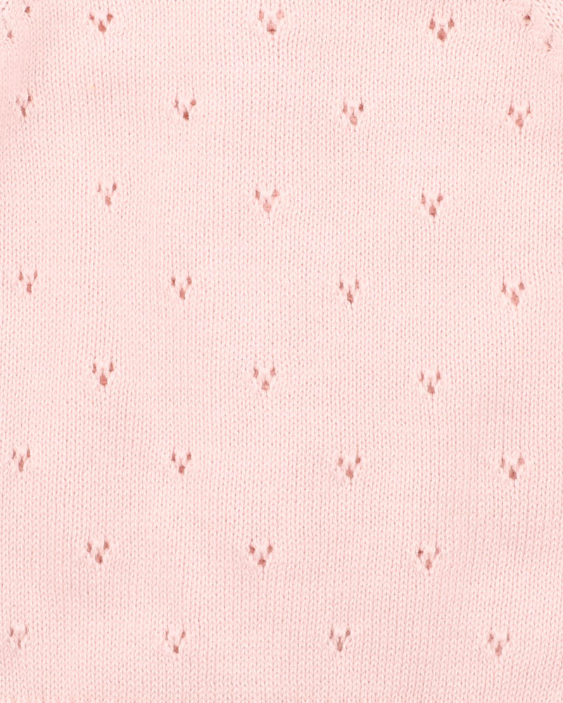 Bebe Organic Pink Pointelle Cardigan