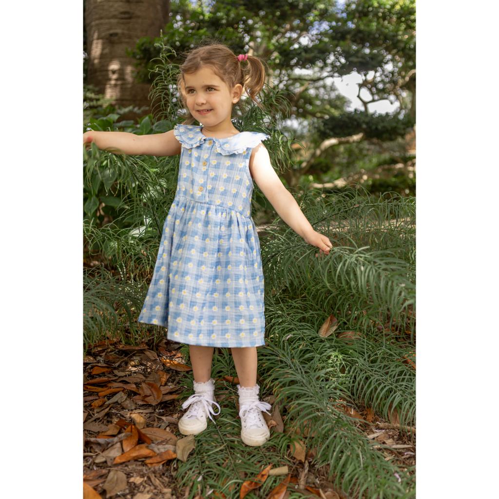 Milky Daisy Check Dress