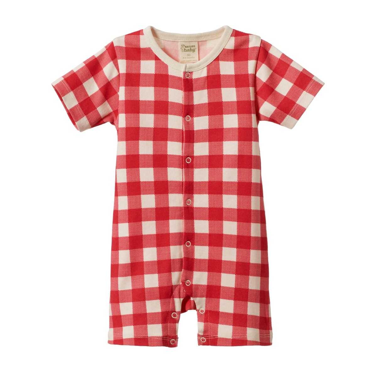 Nature Baby Summer Sleepy Suit (Red Crispin Check)