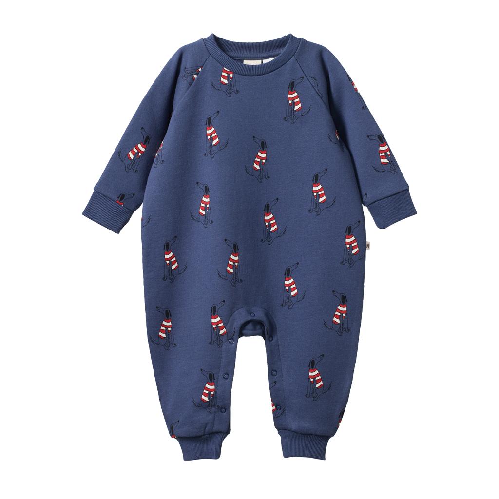 Nature Baby LS Juno Romper (Best Friend Indigo Print)