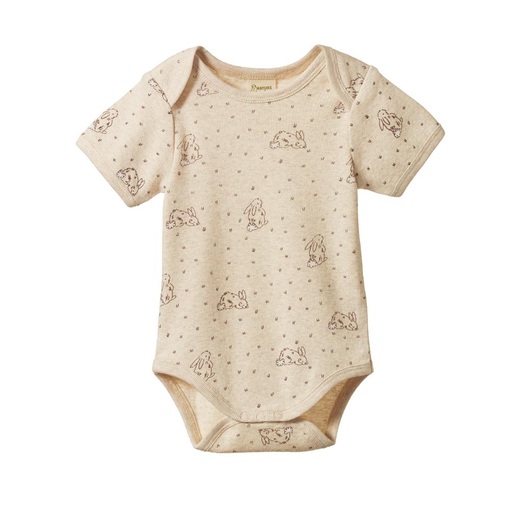 Nature Baby Organic Cotton S/S Bodysuit (Bramble Burrow Print)