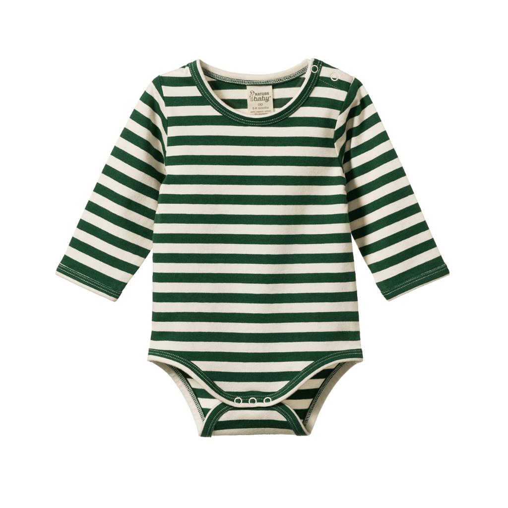 Nature Baby Stretch Jersey L/S Bodysuit (Eden Sea Stripe)