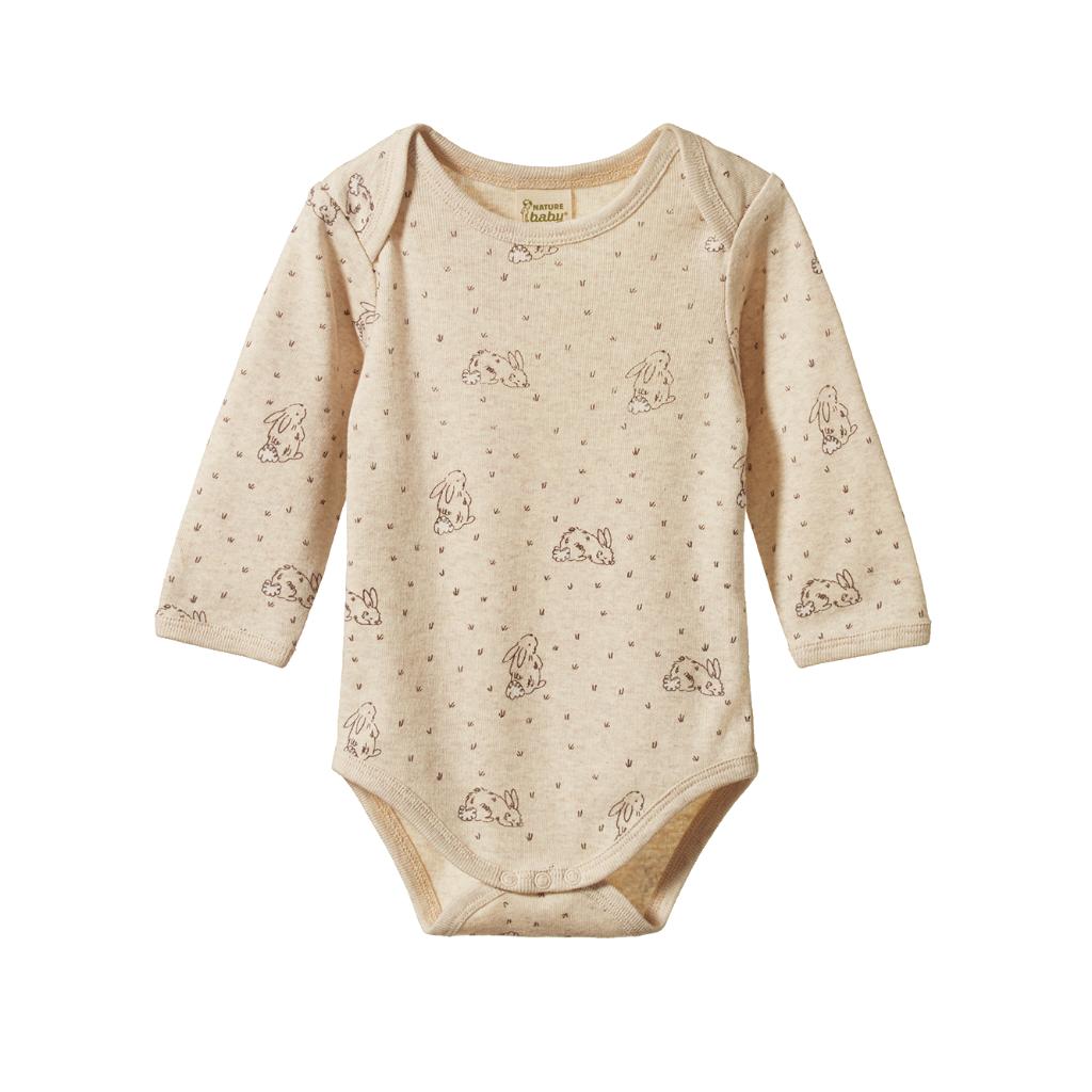 Nature Baby Organic Cotton L/S Bodysuit (Bramble Burrow Print)