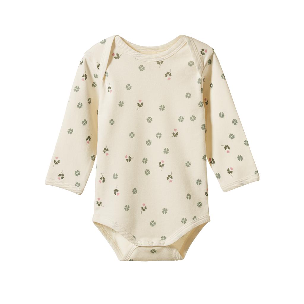 Nature Baby Organic Cotton L/S Bodysuit (Lucky Print)