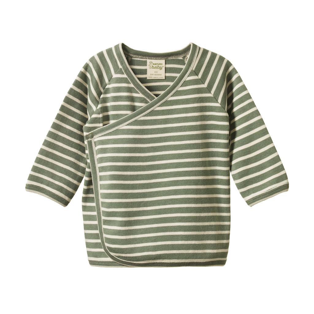 Nature Baby Organic Cotton Kimono Jacket (Nettle Twin Stripe)