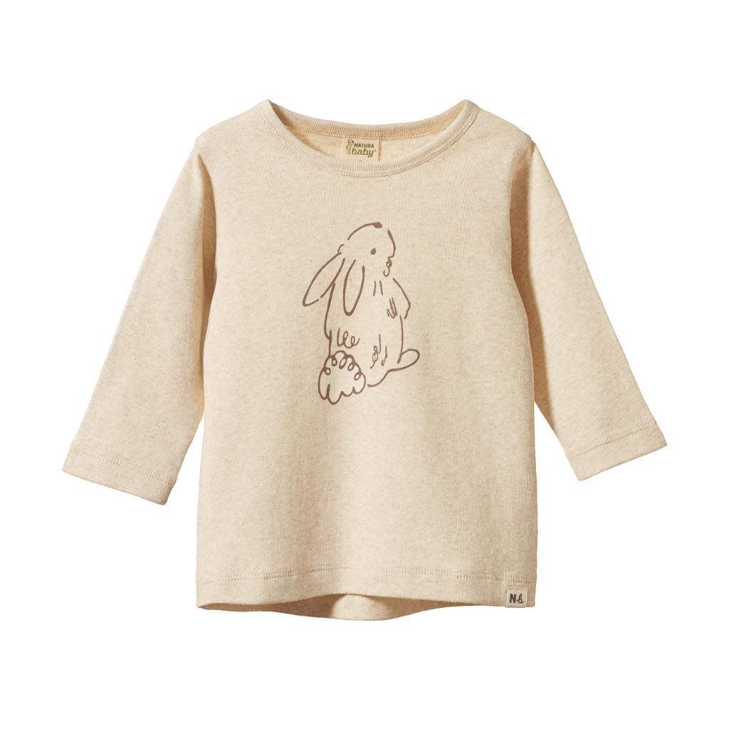 Nature Baby Organic Cotton L/S River Tee (Bramble Bunny Print)
