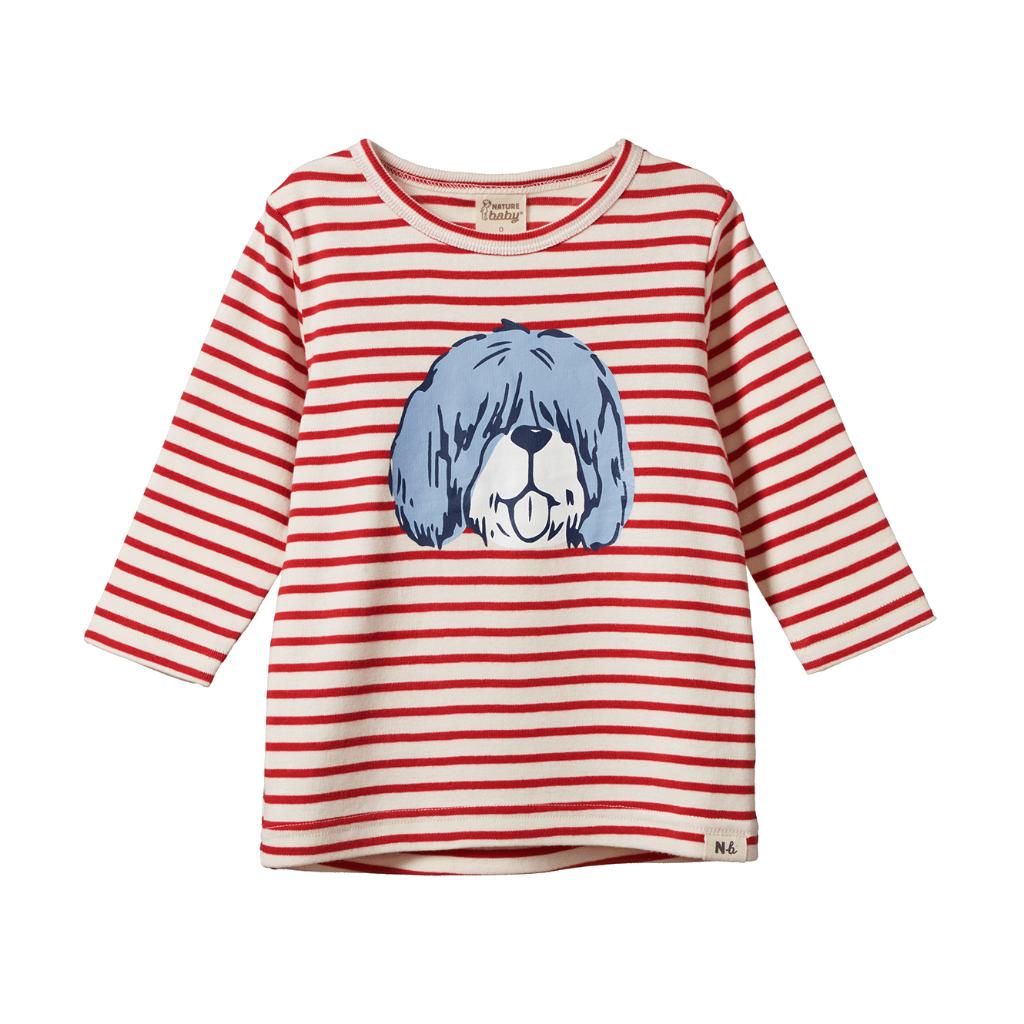 Nature Baby Organic Cotton L/S River Tee (Dog Days Red Sailor Stripe)