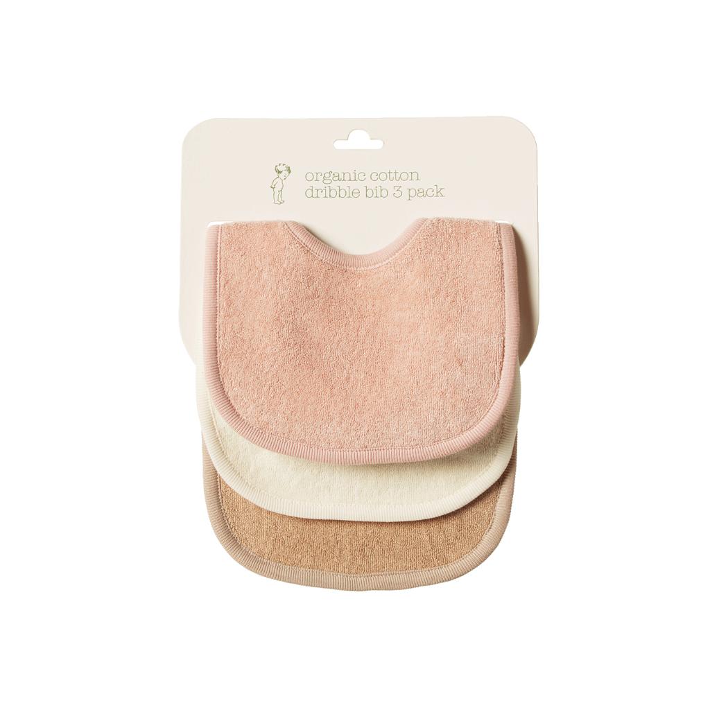Nature Baby Dribble Bibs 3pk (Rose Dust/Natural/Nougat)