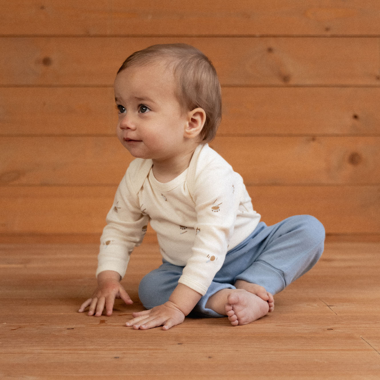 Nature Baby Organic Cotton L/S Bodysuit (Mini Music Print)