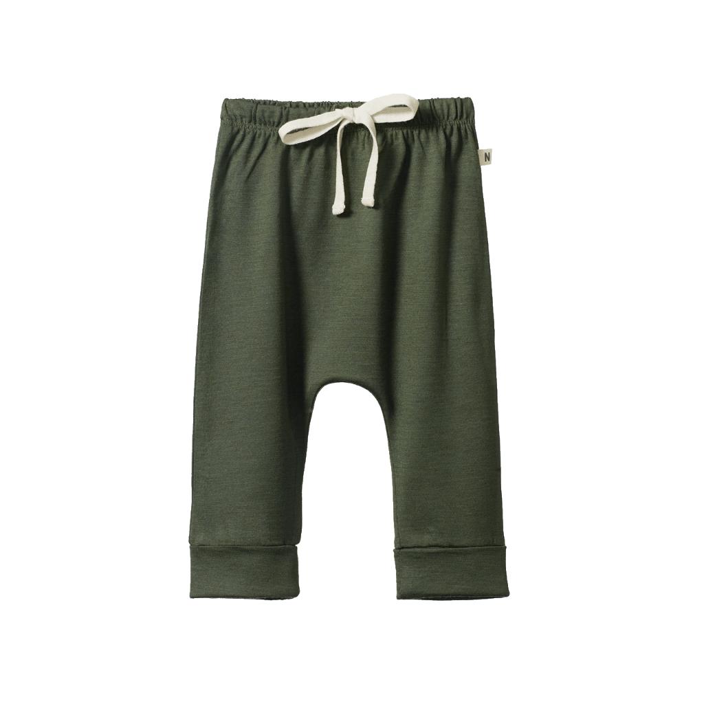 Nature Baby Merino Drawstring Pants (Thyme)