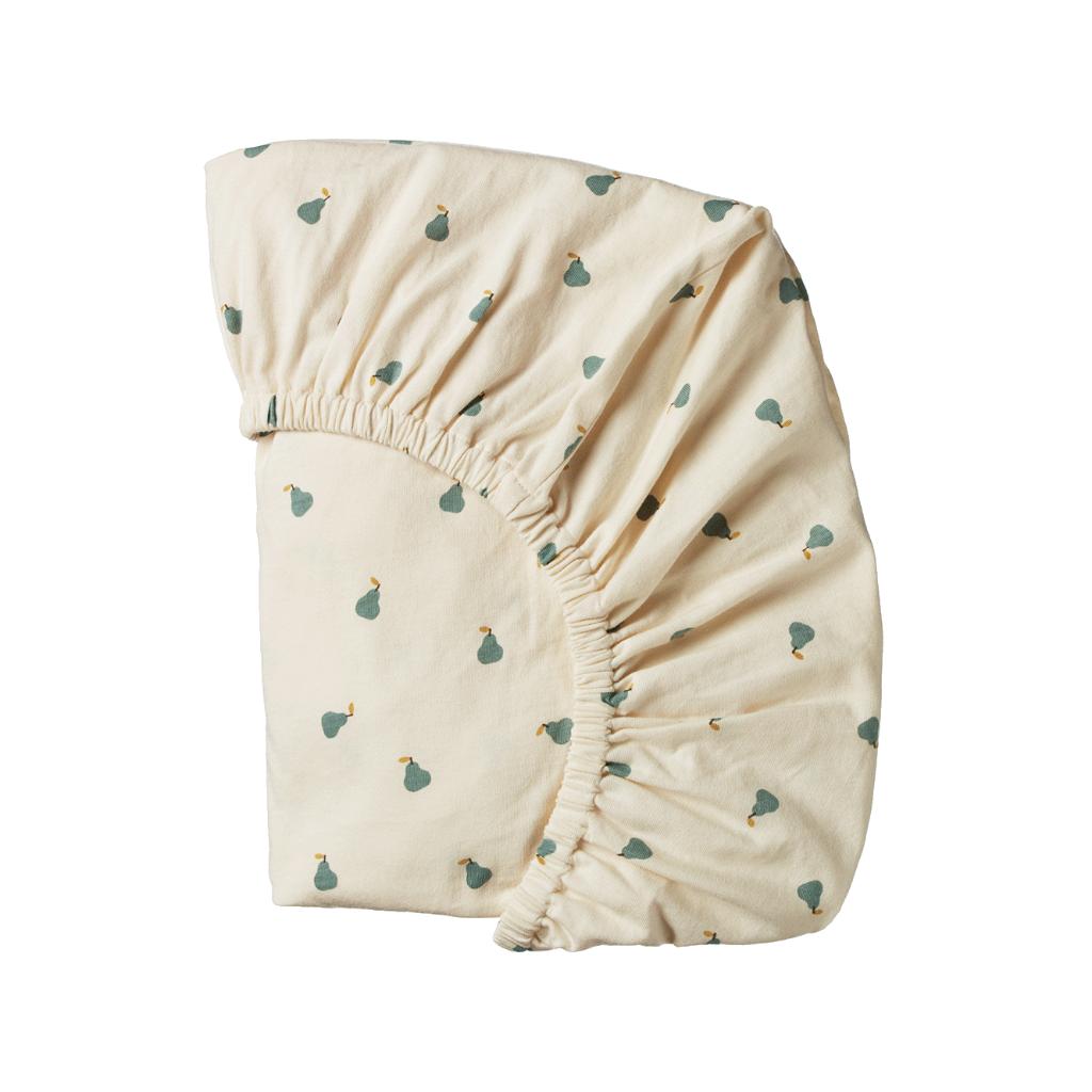 Nature Baby Fitted Jersey Cot Sheet (Petite Pear Print)