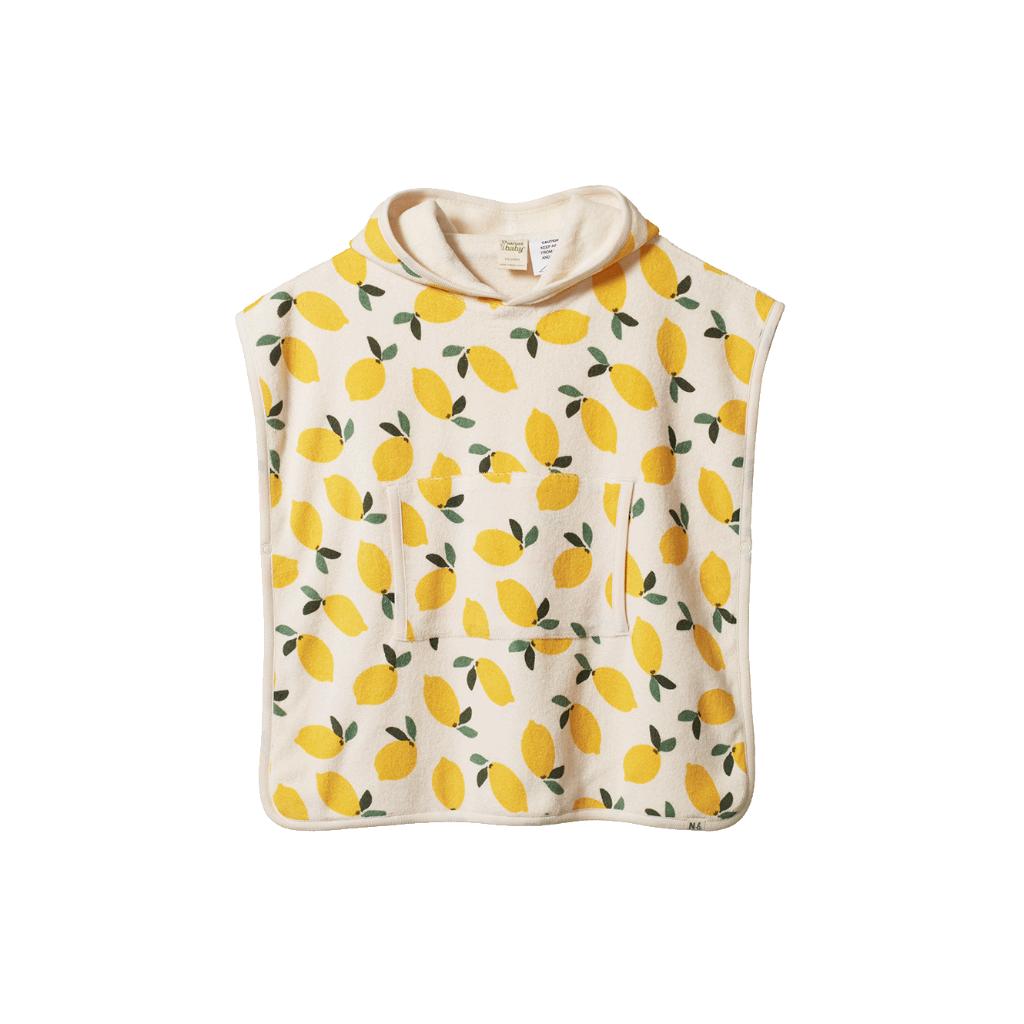 Nature Baby Poncho Towel (Lemon Print Terry)