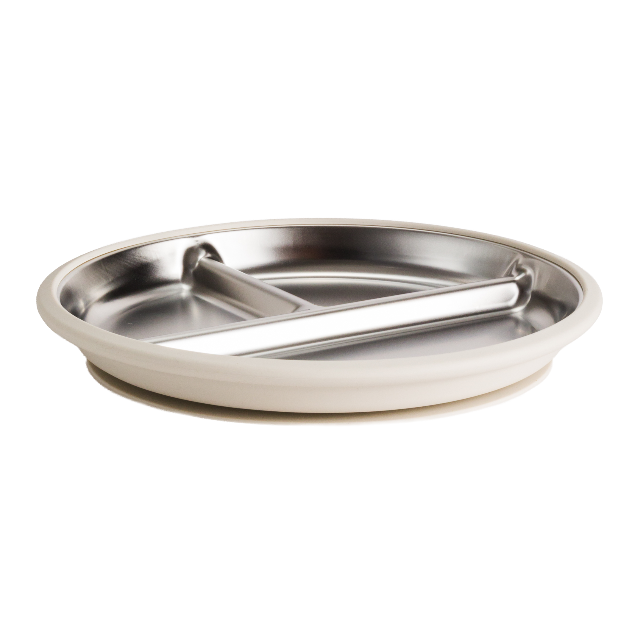 Nestling Stainless Steel Divided Suction Plate 20cm (Oat)