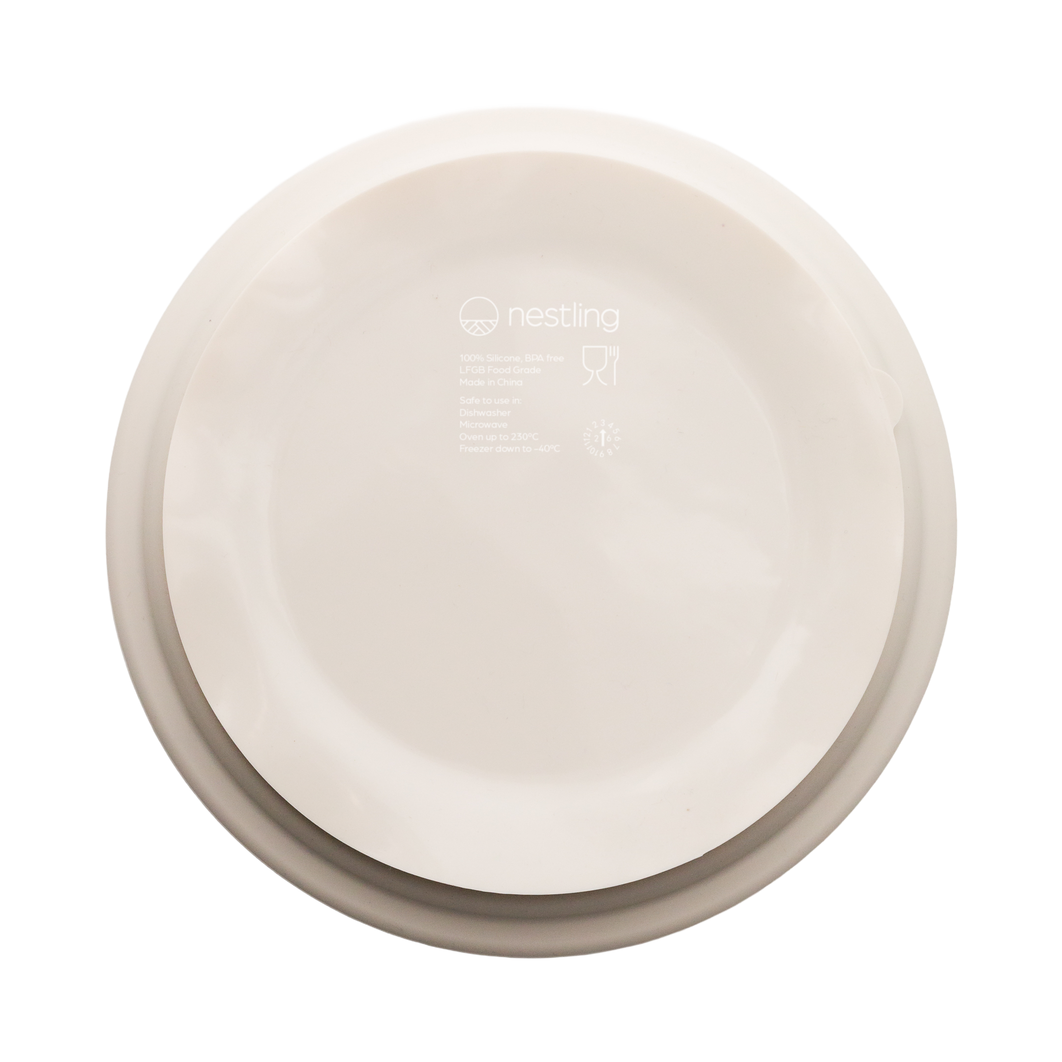 Nestling Stainless Steel Divided Suction Plate 20cm (Oat)