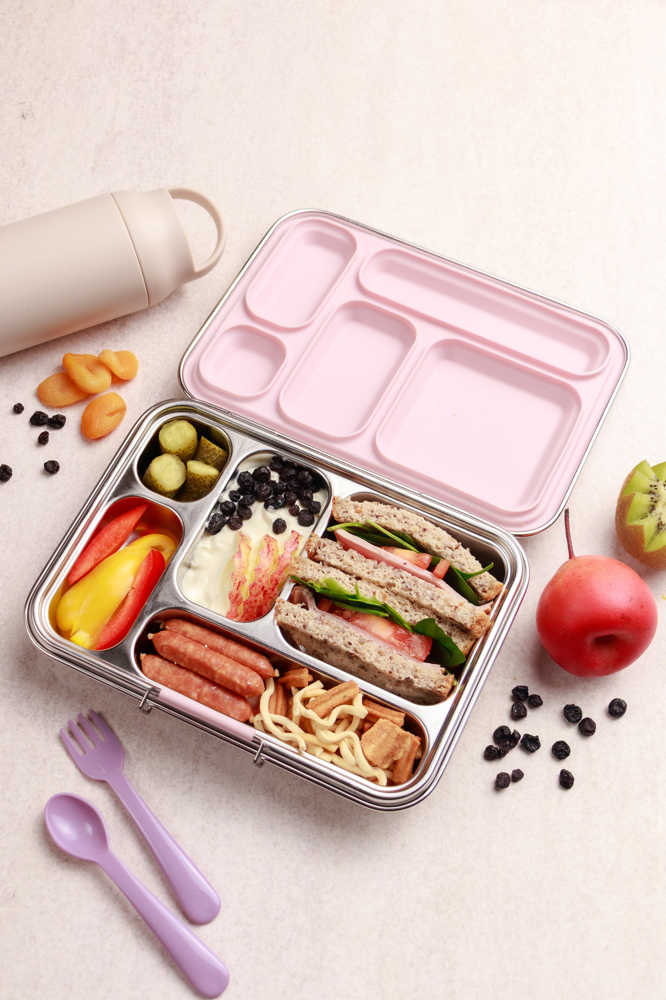 Nestling Stainless Steel Bento Box (Dusty Pink)