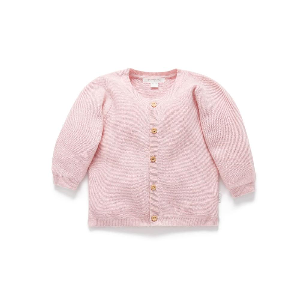 Purebaby Textured Cardigan (Pink Melange)