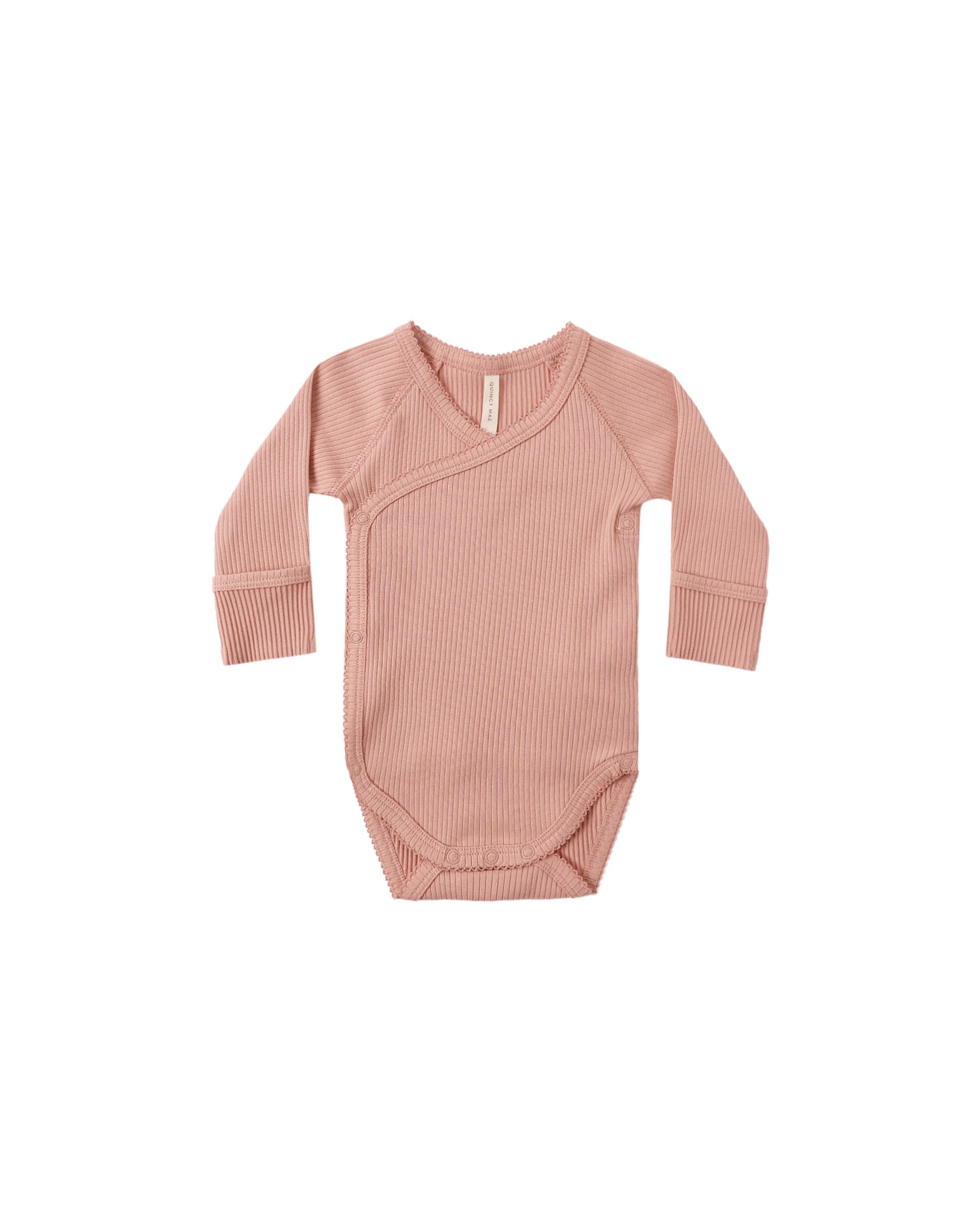 Quincy Mae Side Snap Bodysuit (Pink)