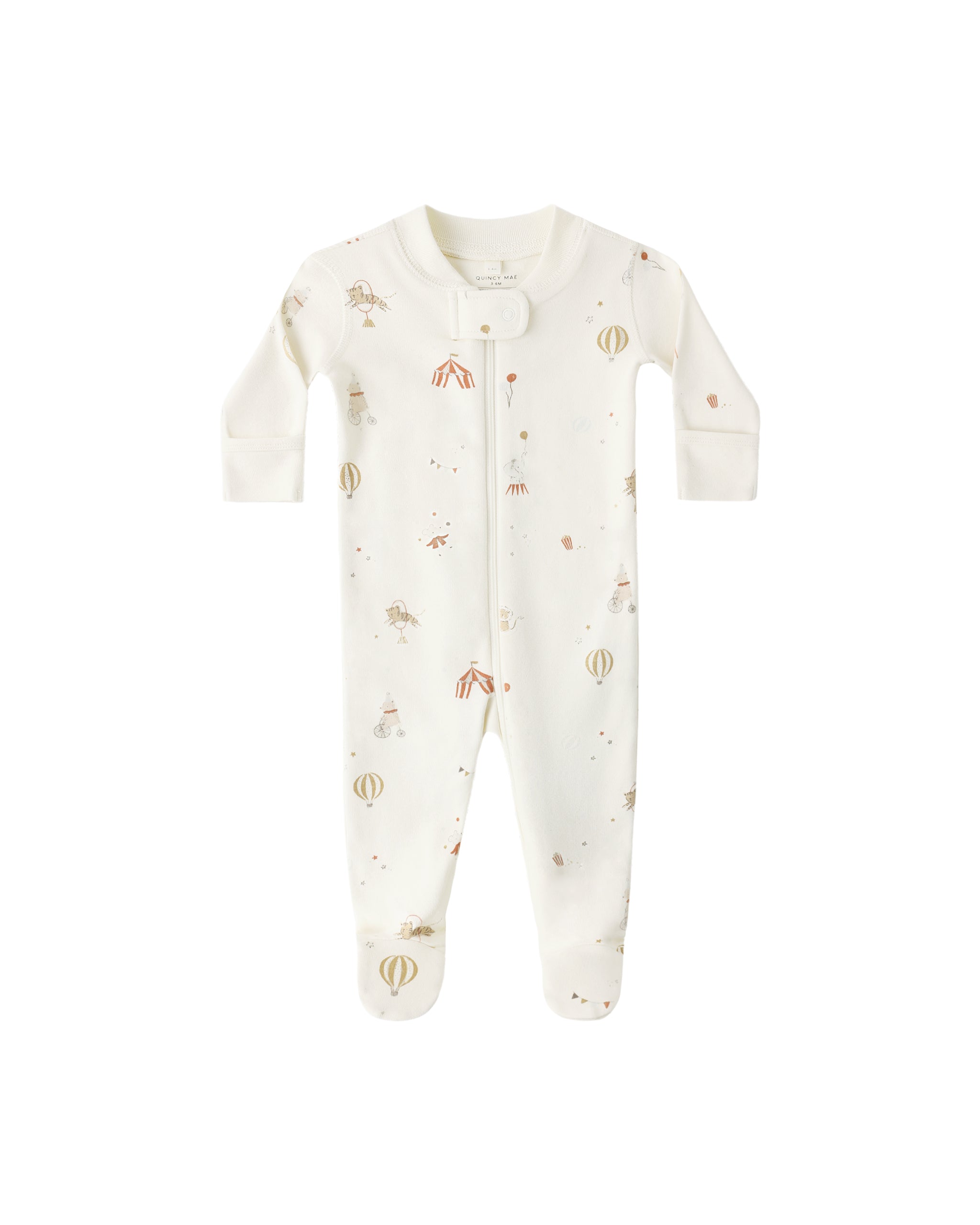Quincy Mae Zip Long Sleeve Footie Romper (Carnival)
