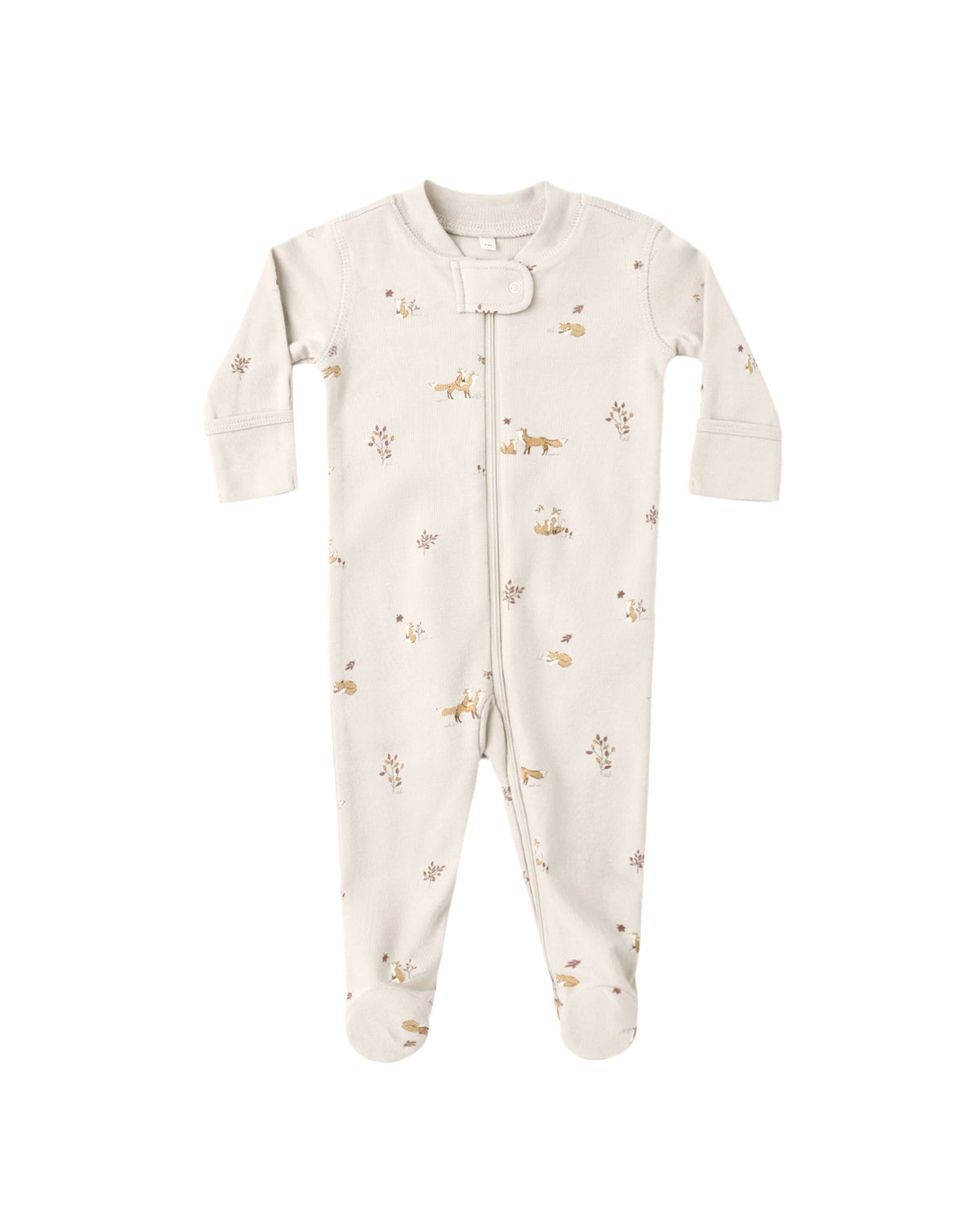 Quincy Mae Zip Long Sleeve Footie Romper (Fox Land)