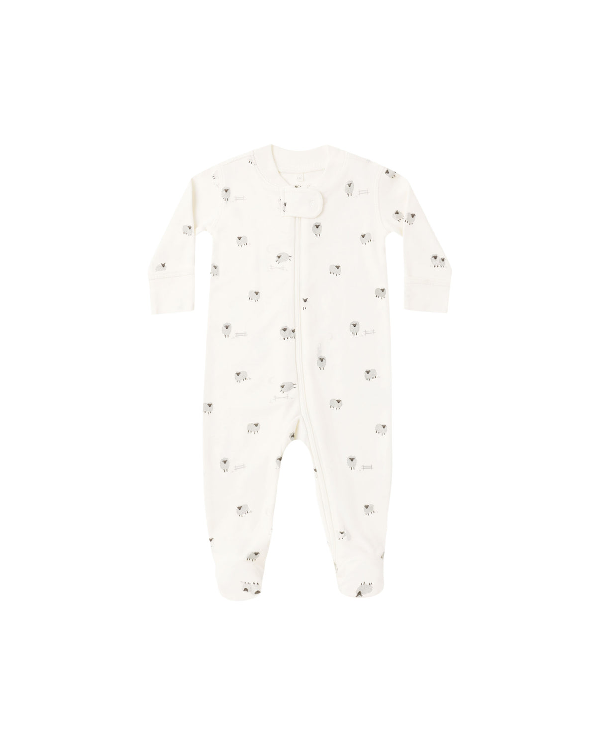 Quincy Mae Zip Long Sleeve Footie Romper (Sheep)