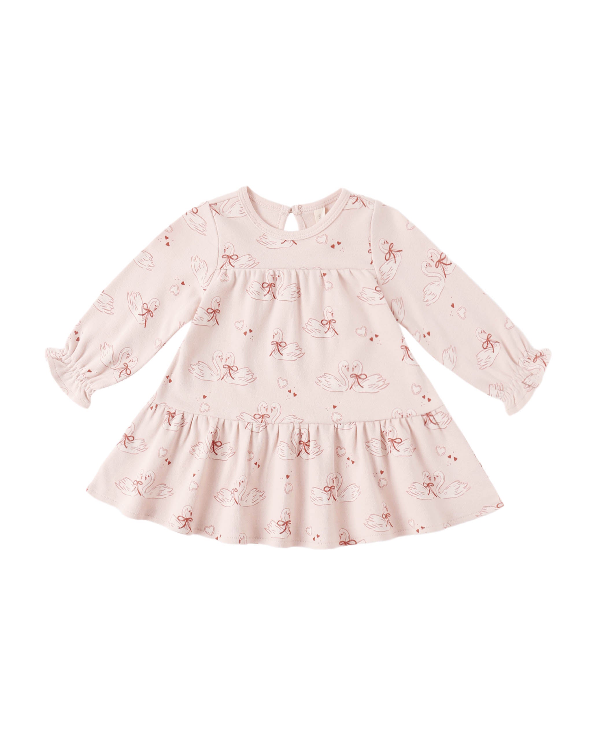 Quincy Mae Tiered Jersey Dress (Swans)