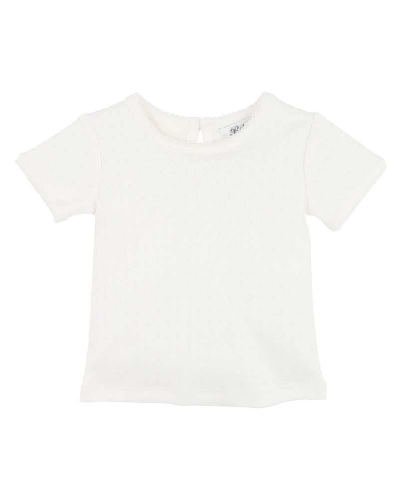 Bebe Pointelle Tee (Cream)