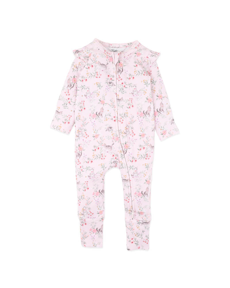 Bebe Willa Print Organic LS Zipsuit