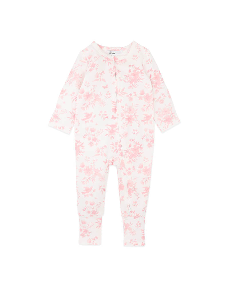 Bebe Fern Birds Organic LS Zipsuit