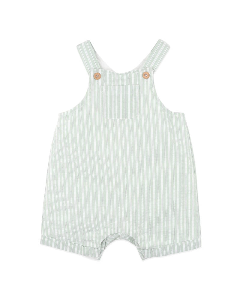Bebe Evan Green Stripe Overalls