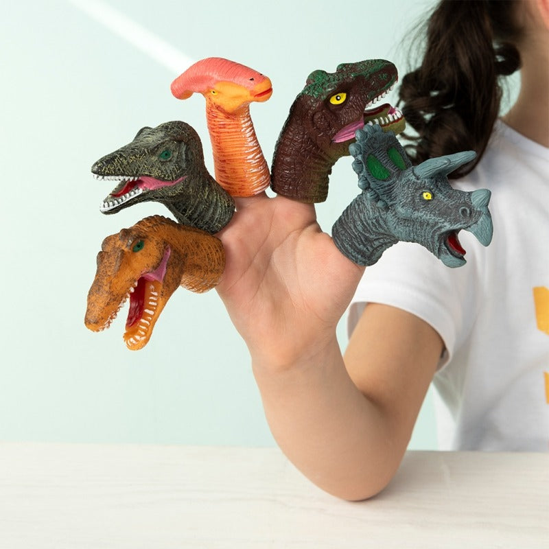 Rex London Animal Finger Puppets Set of 5 (Dinosaur)