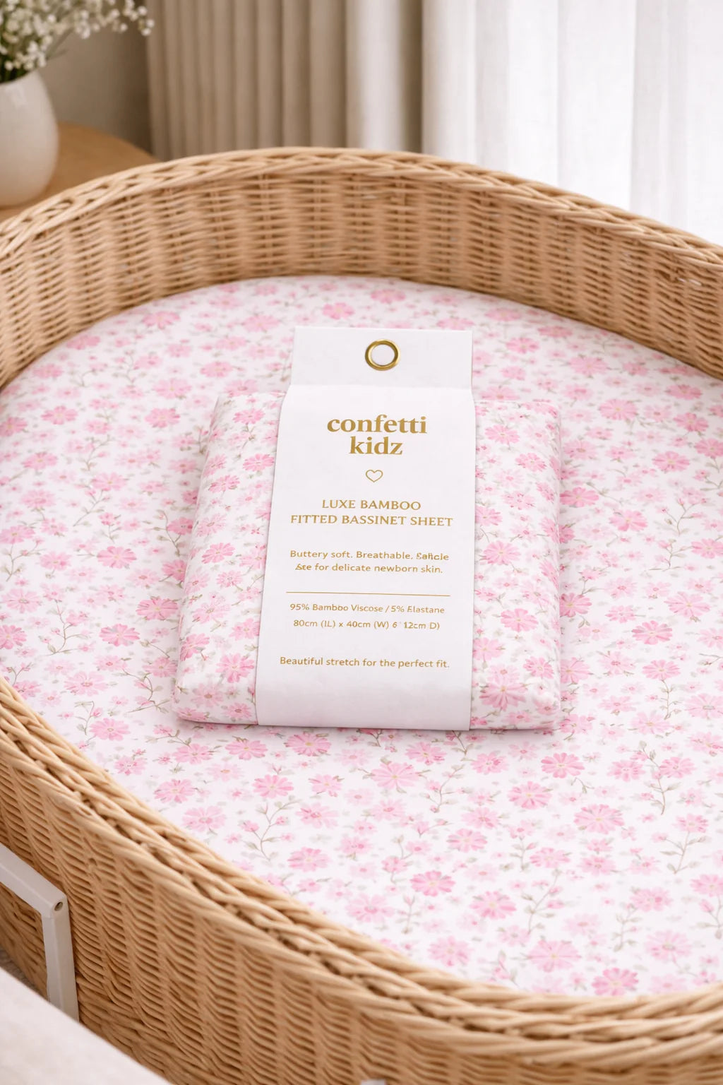 Confetti Kidz Bassinet Sheet/Change Pad Cover (Seashell Bloom)