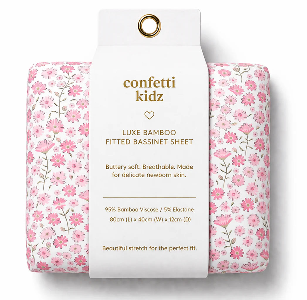 Confetti Kidz Bassinet Sheet/Change Pad Cover (Seashell Bloom)