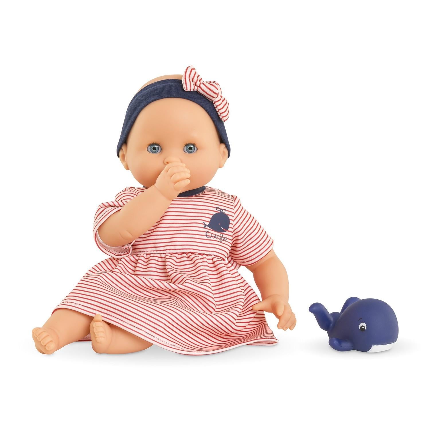 Corolle Bath Doll Calypso 30cm (Red Striped Dress)
