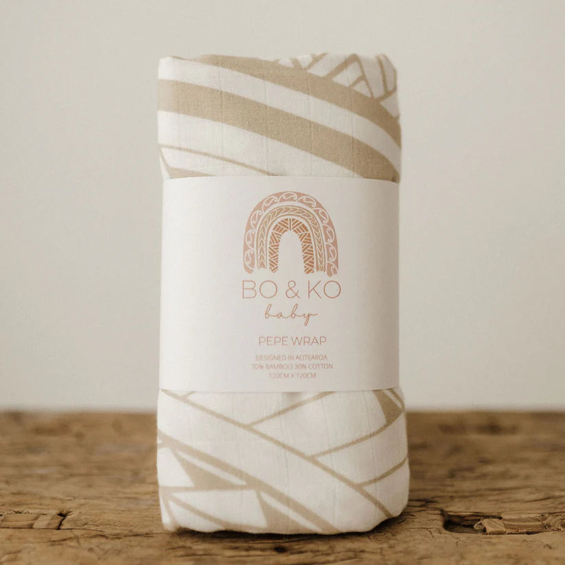 Bo & Ko Baby Polynesian Pepe Wrap (Beige)