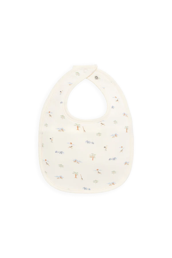 Jamie Kay Organic Cotton Bib (Savannah Animals Tofu)