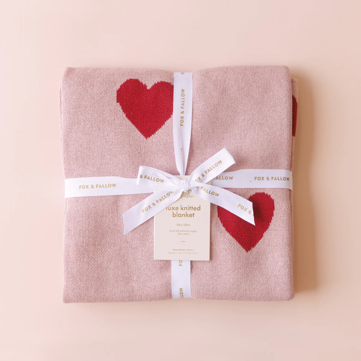 Fox & Fallow Blanket (Little Hearts)