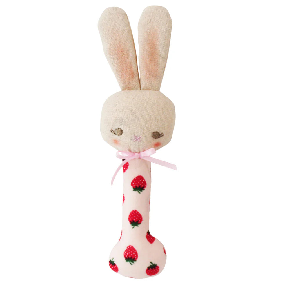 Alimrose Bunny Stick Rattle (Strawberry)