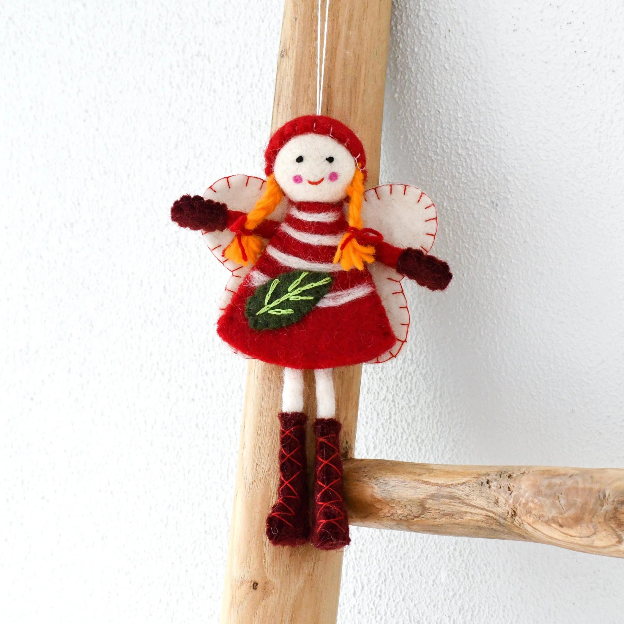 Tara Treasures Felt Christmas Fairy (Red Dress)