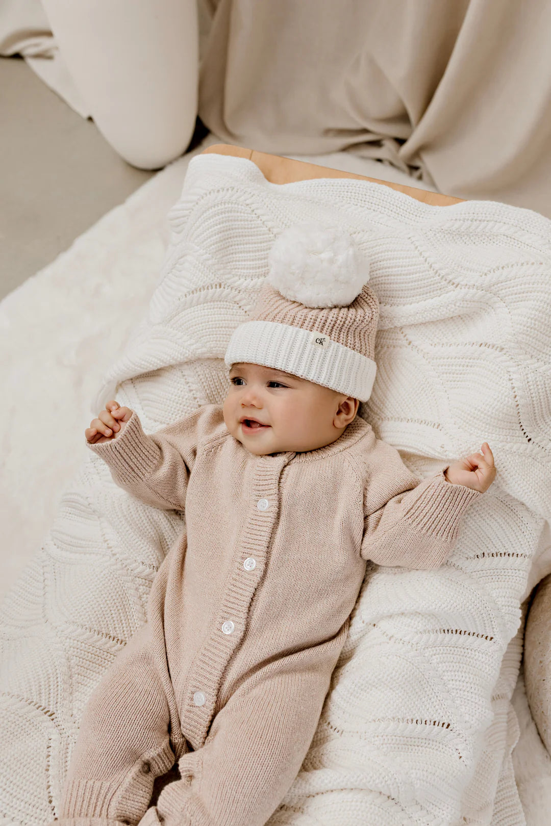 Confetti Kidz Classic Knit Romper (Biscotti)
